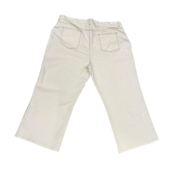 Frances Valentine Sally Jean in Oyster White Cream Wide-Leg Pants Size 18 - Picture 6 of 10